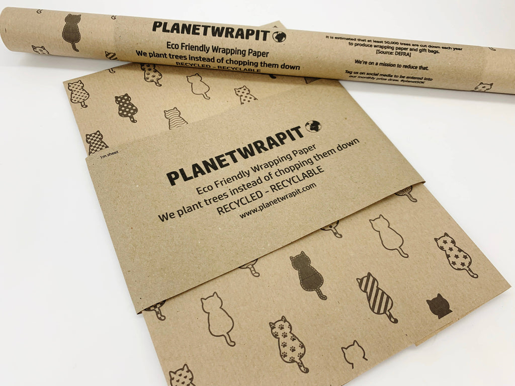 PLANET WRAP IT recyceltes Geschenkpapier CATS