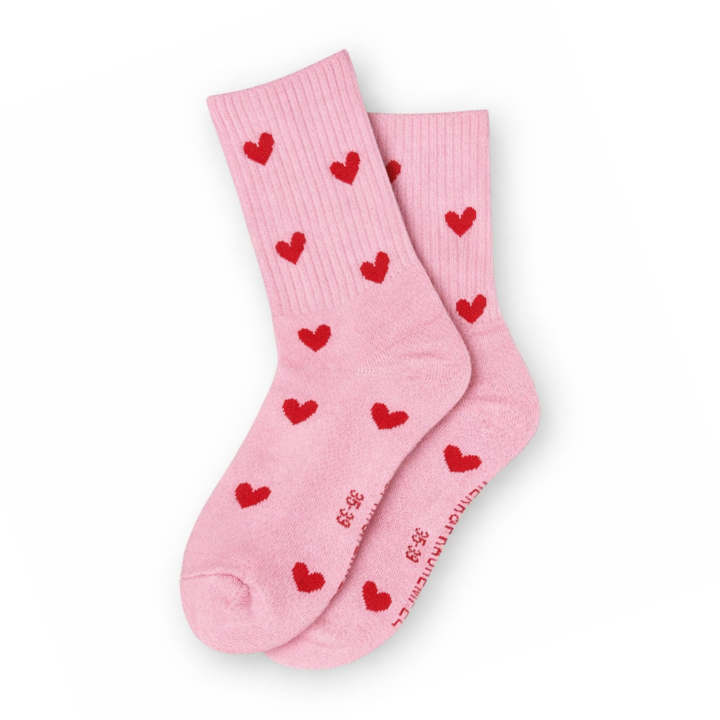 Herr & Frau Hempel, SOCKEN - HERZ rosa - rot