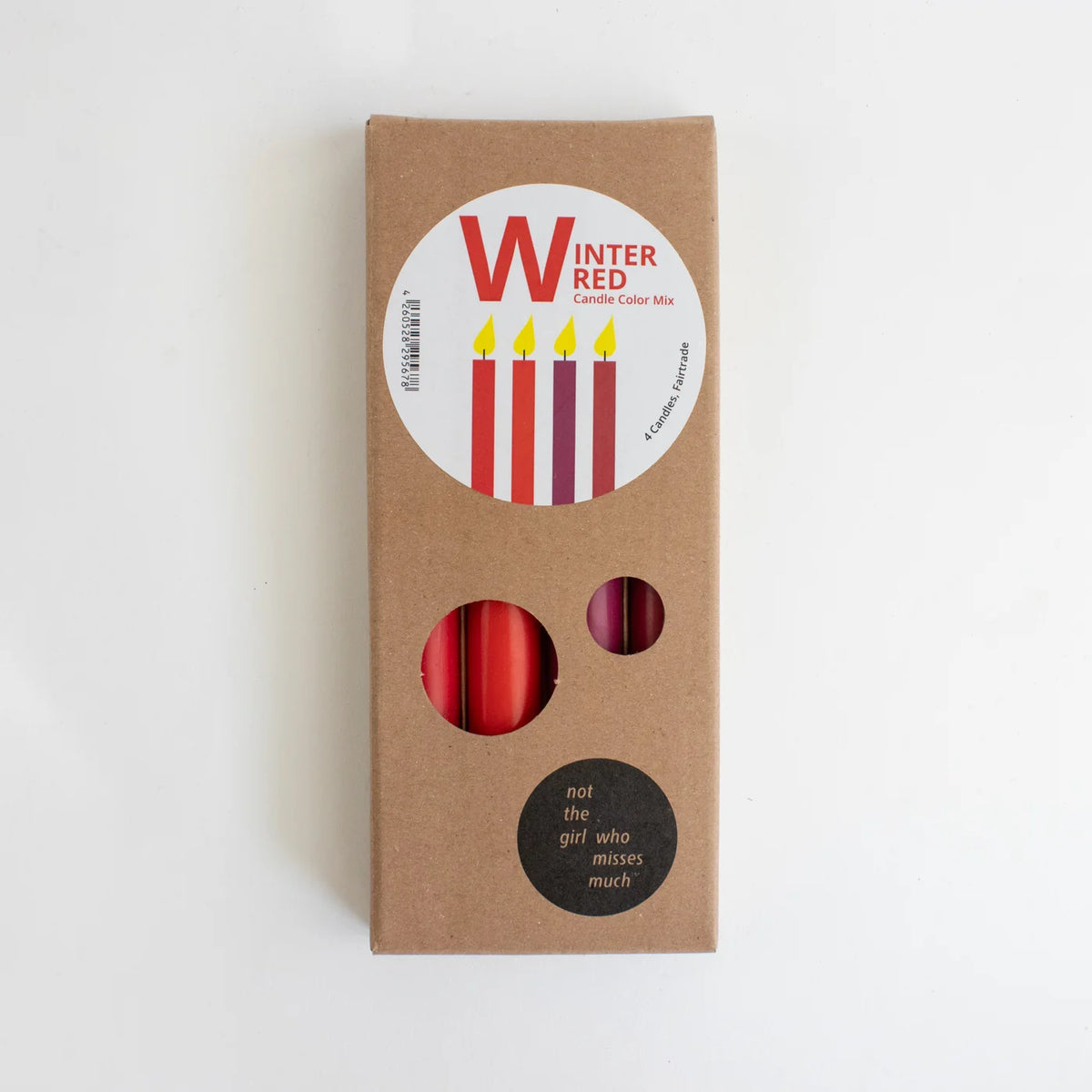NOT THE GIRL WHO MISSES MUCH, Kerzen-Set WINTER RED