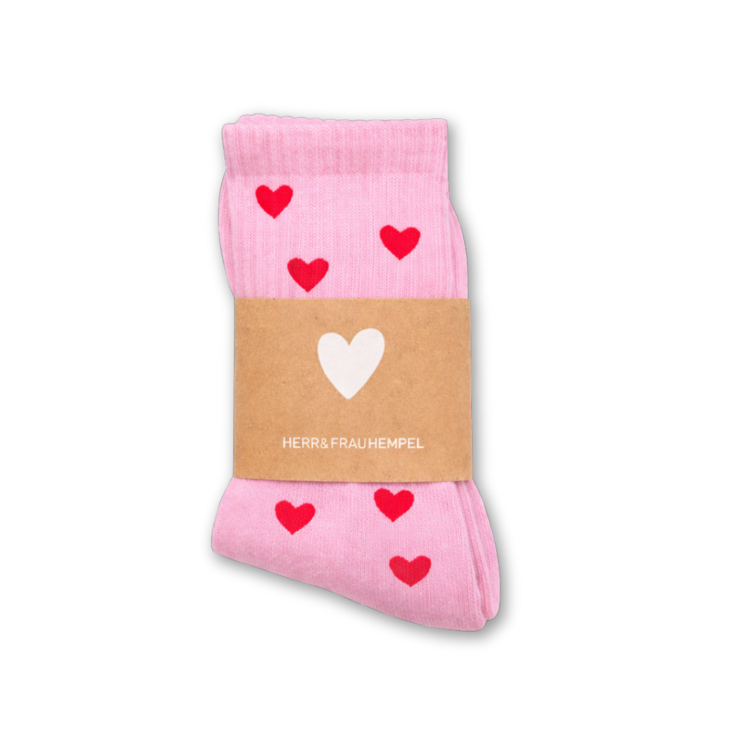 Herr & Frau Hempel, SOCKEN - HERZ rosa - rot