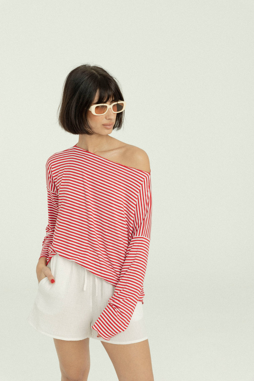 YOUR HUMAN SOUL Sweatshirt STRIPES, Rot