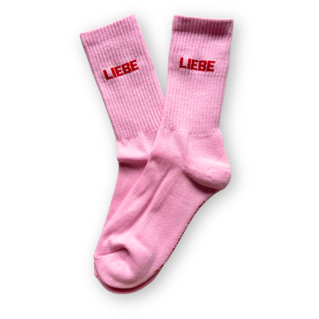 SOCKEN - LIEBE rosa - rot