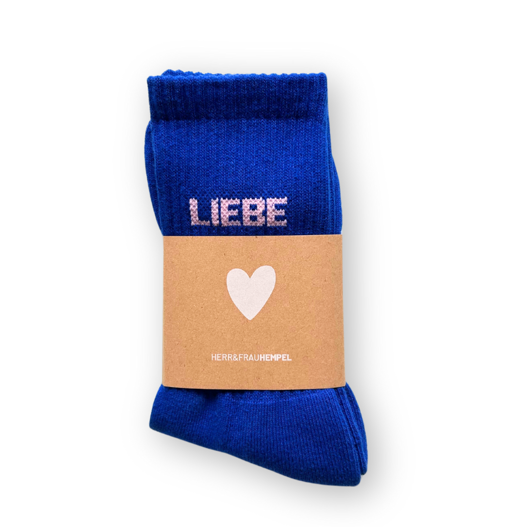 Herr & Frau Hempel, Socken - LIEBE blau - rosa