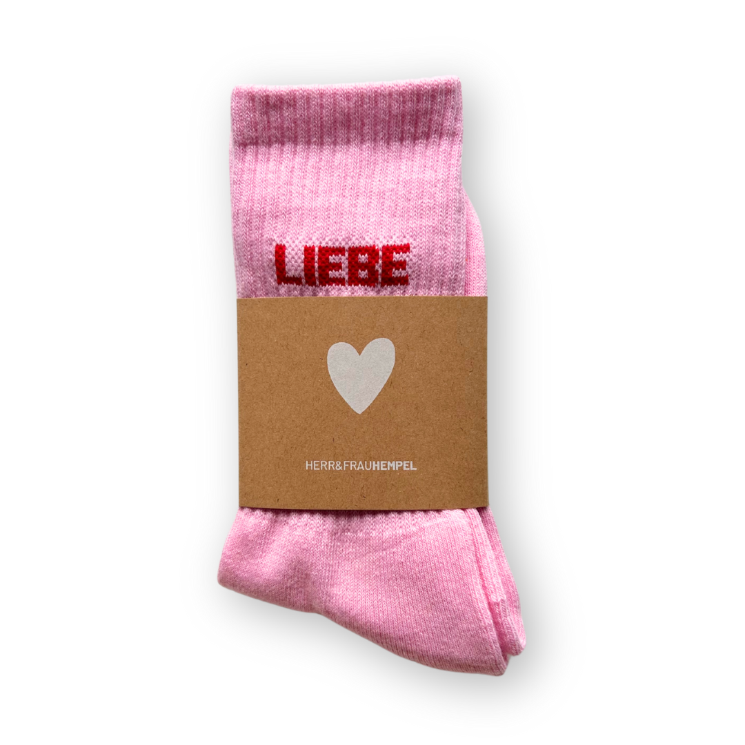 SOCKEN - LIEBE rosa - rot