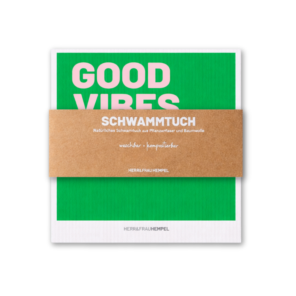 HERR & FRAU HEMPEL, Schwammtuch GOOD VIBES