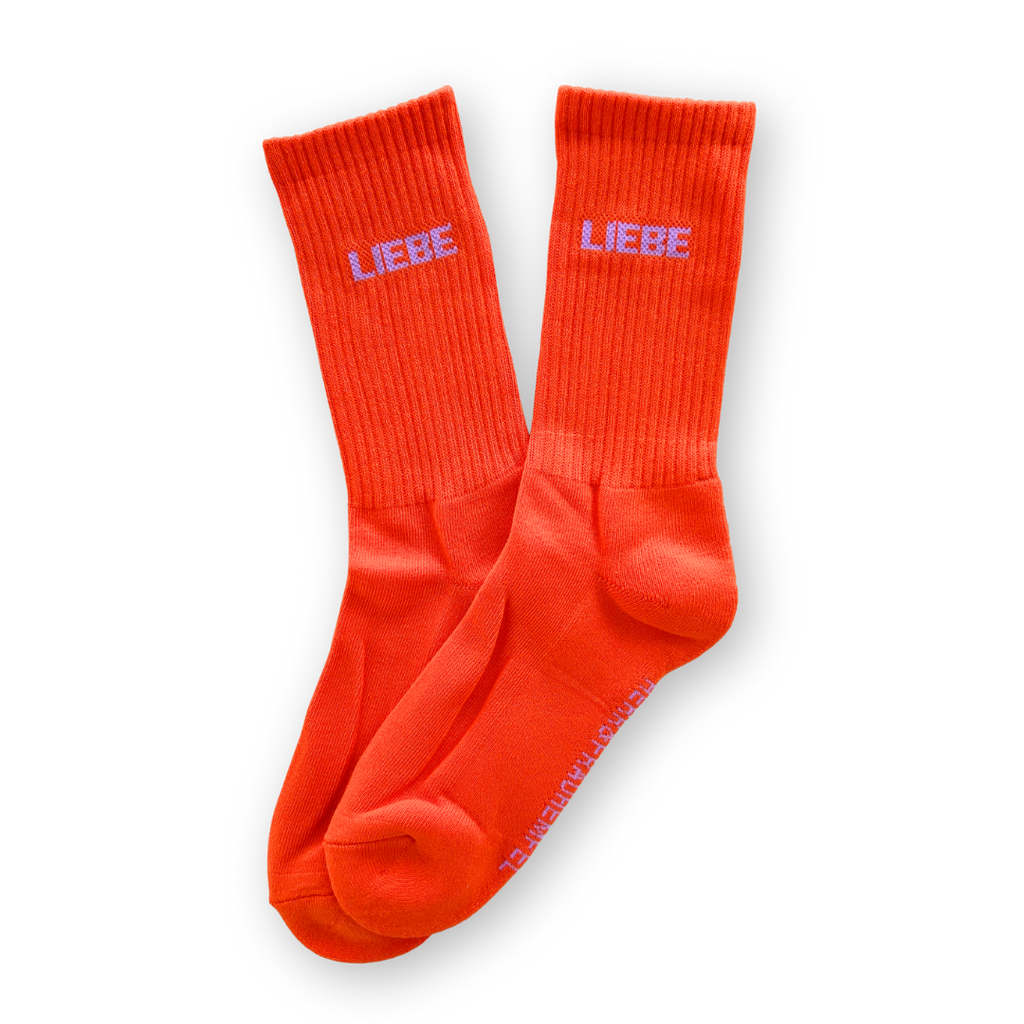 Socken LIEBE orange - flieder
