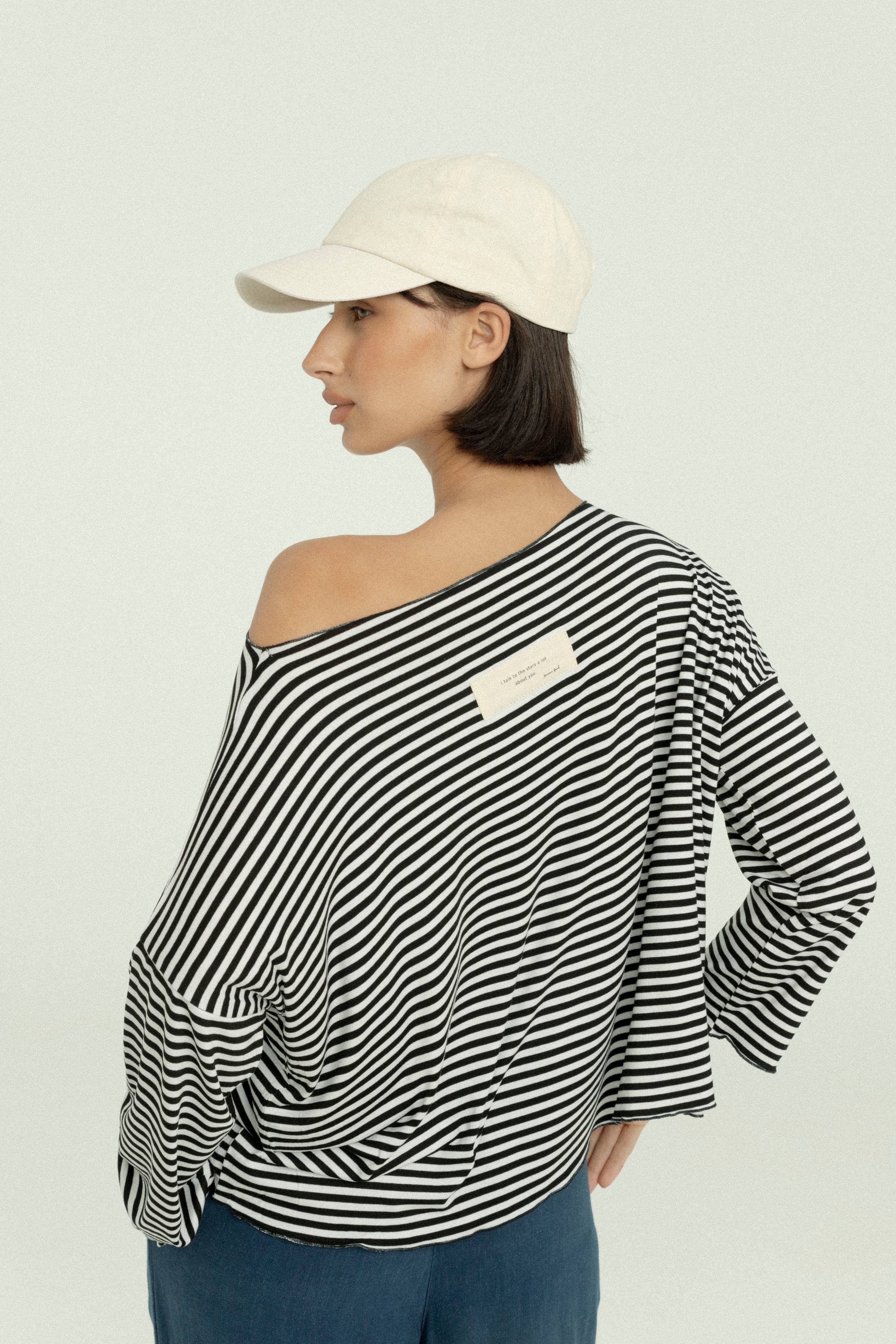 YOUR HUMAN SOUL Sweatshirt STRIPES, schwarz
