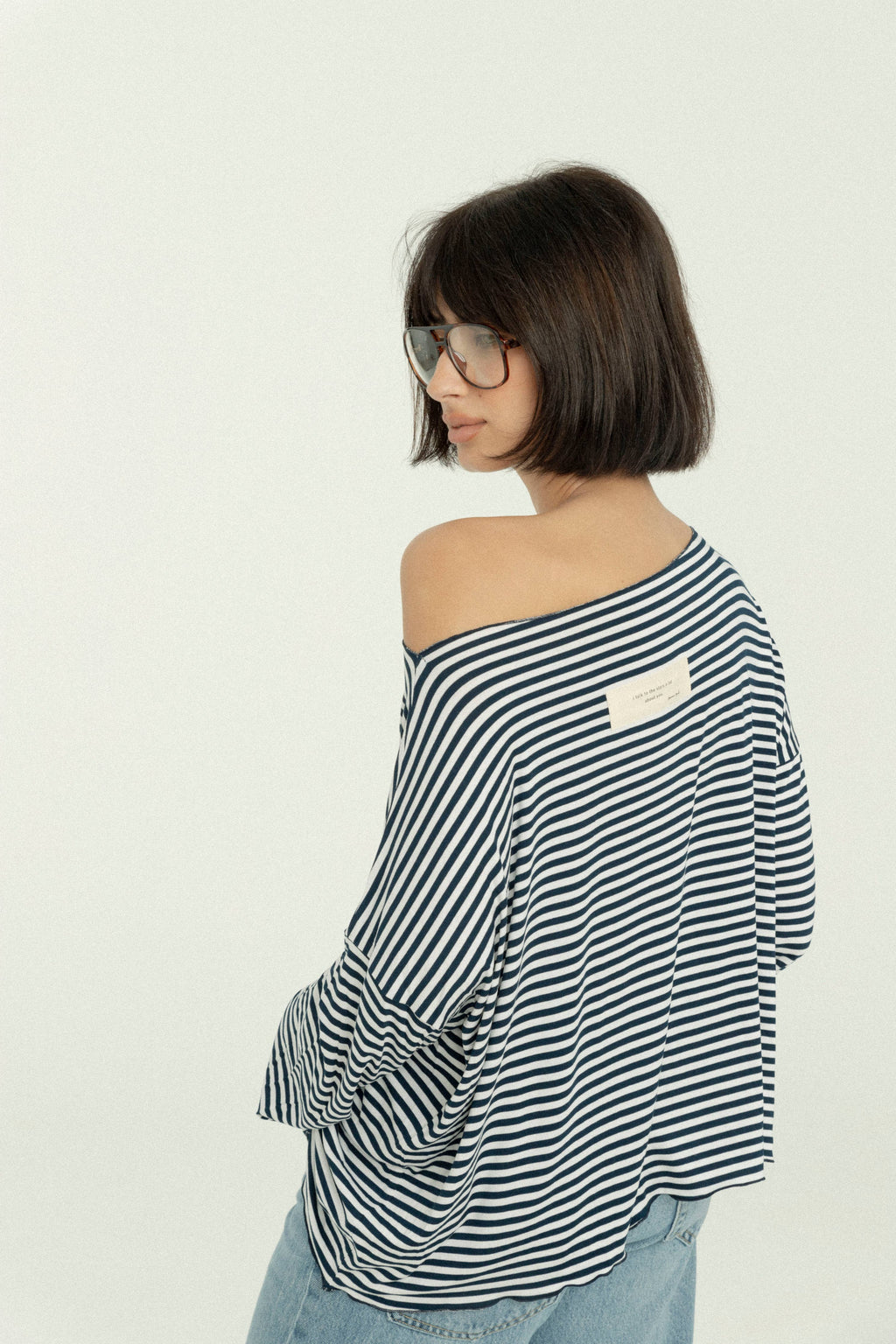 YOUR HUMAN SOUL Sweatshirt STRIPES, schwarz