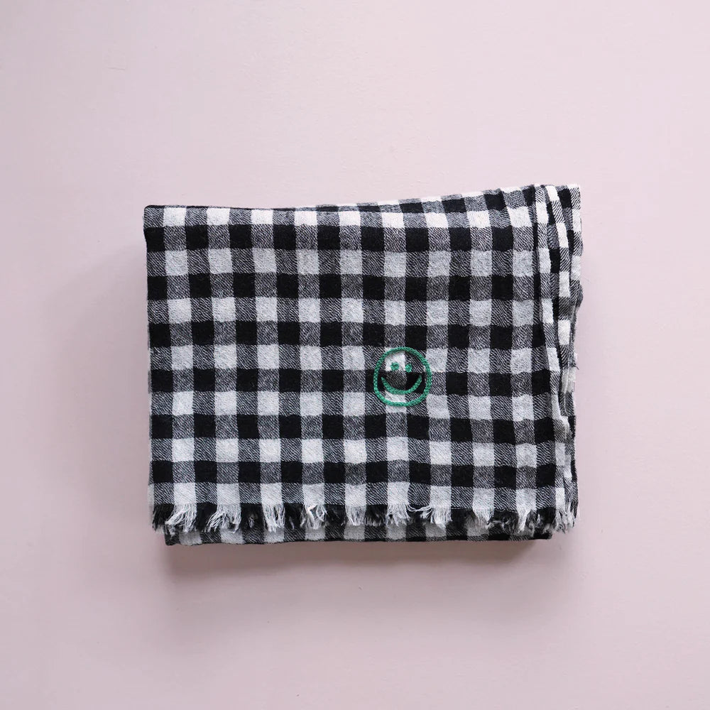Wollschal CHECK BLACK