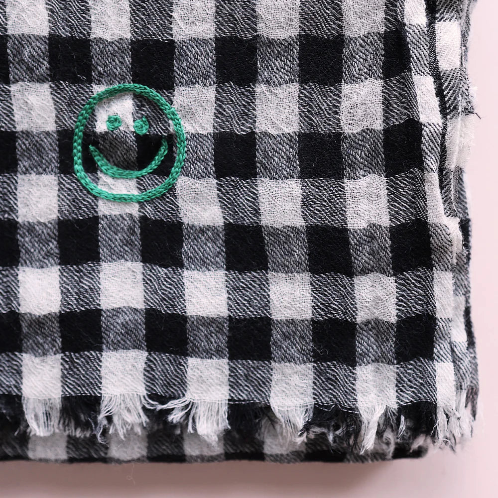 Wollschal CHECK BLACK
