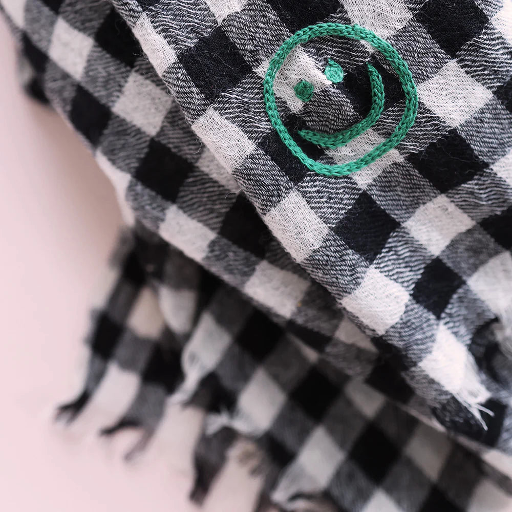 Wollschal CHECK BLACK