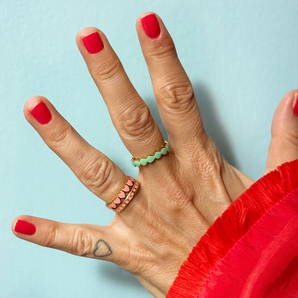 Ring LULU Copenhagen COLOR Pattern coral plated