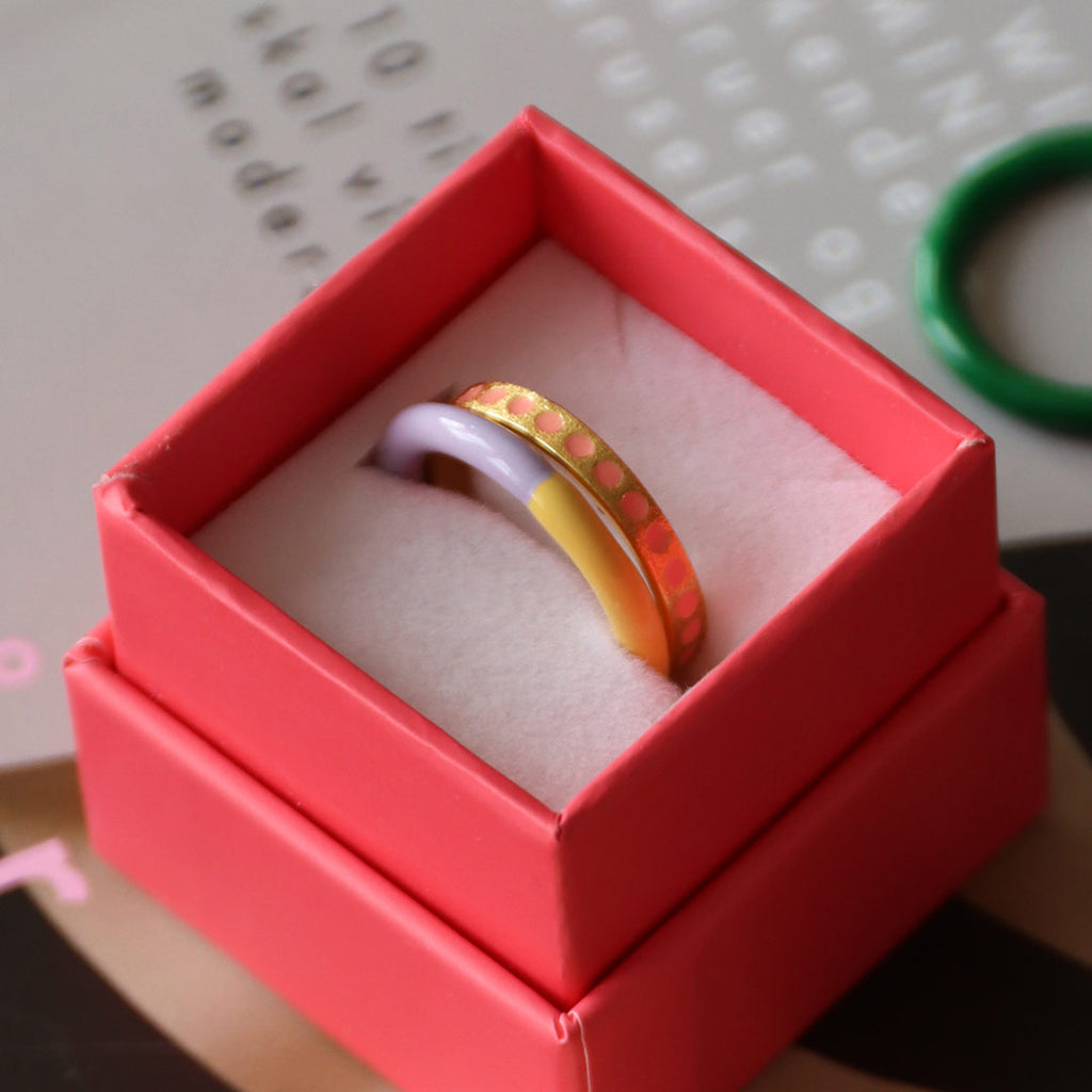 Ring LULU Copenhagen COLOR Pattern coral plated