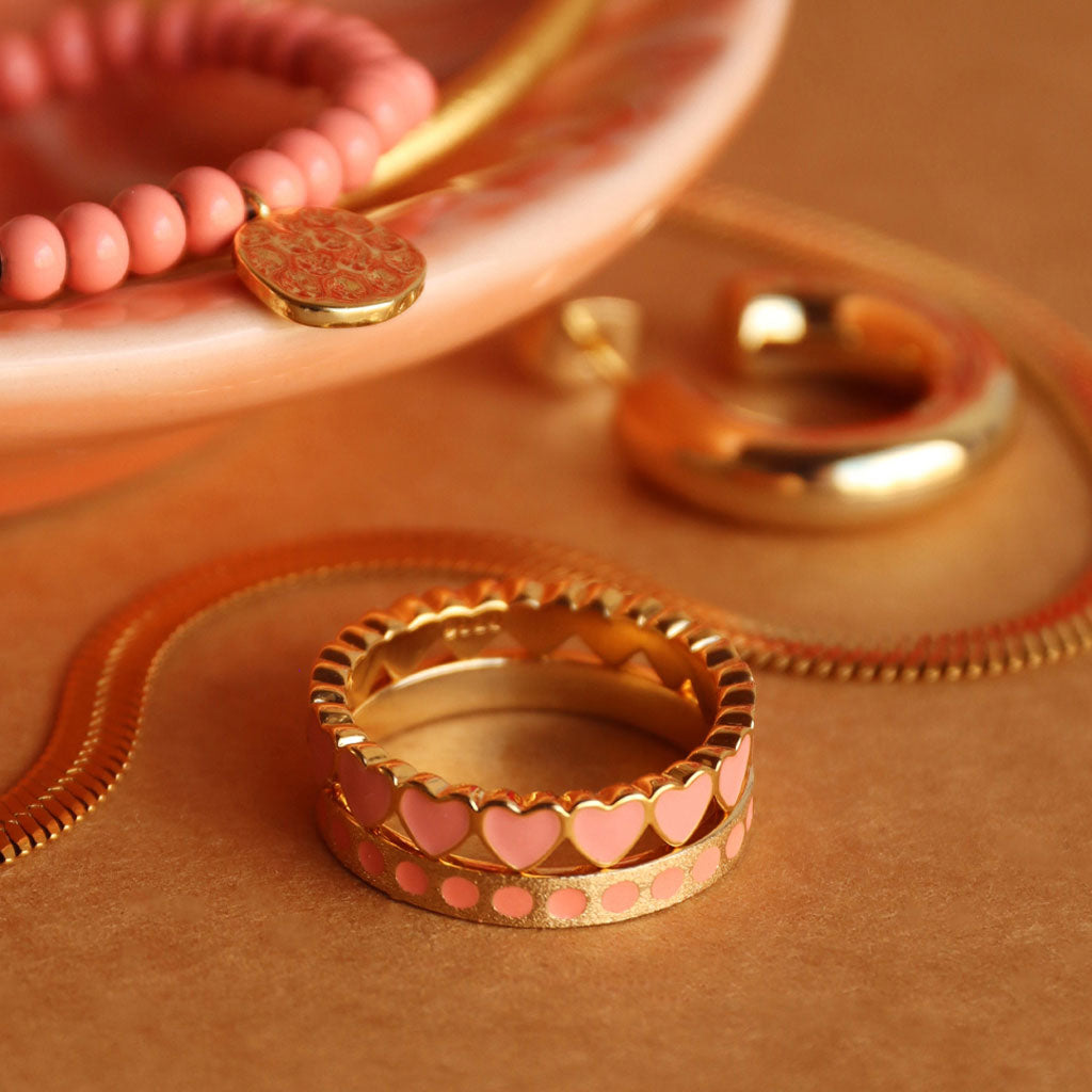 Ring LULU Copenhagen COLOR Pattern coral plated