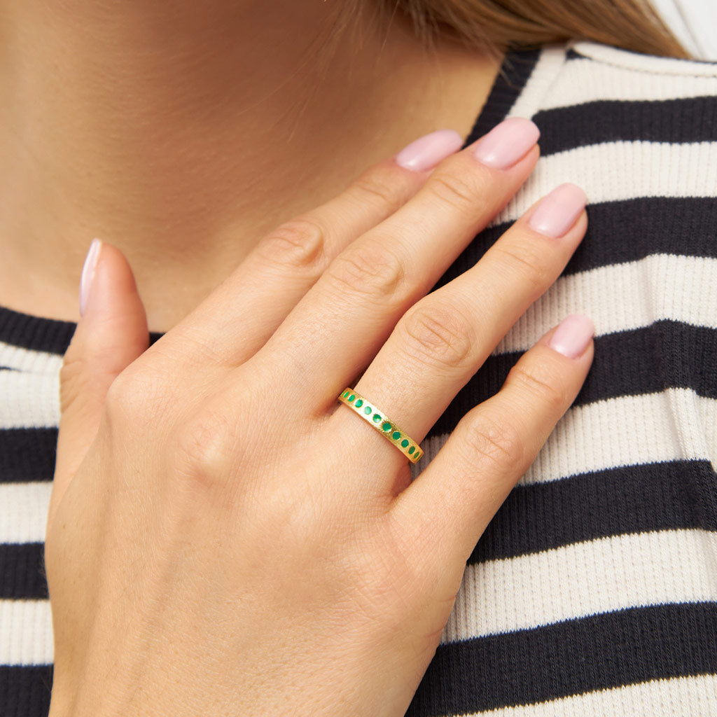Ring LULU Copenhagen COLOR Pattern light green plated