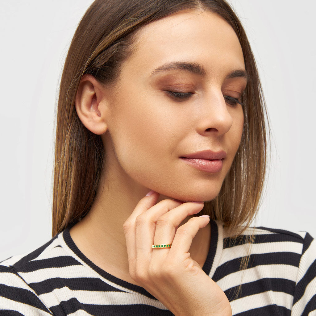 Ring LULU Copenhagen COLOR Pattern light green plated