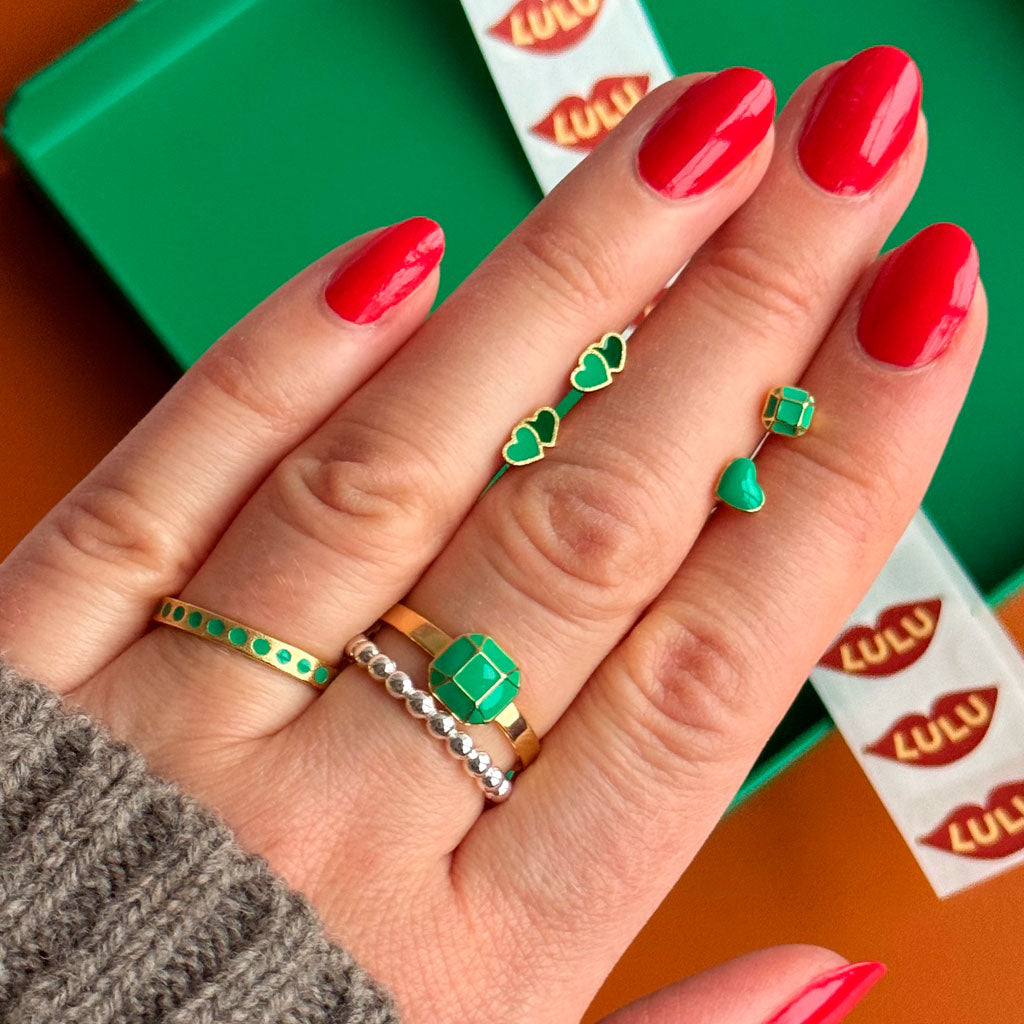 Ring LULU Copenhagen COLOR Pattern light green plated