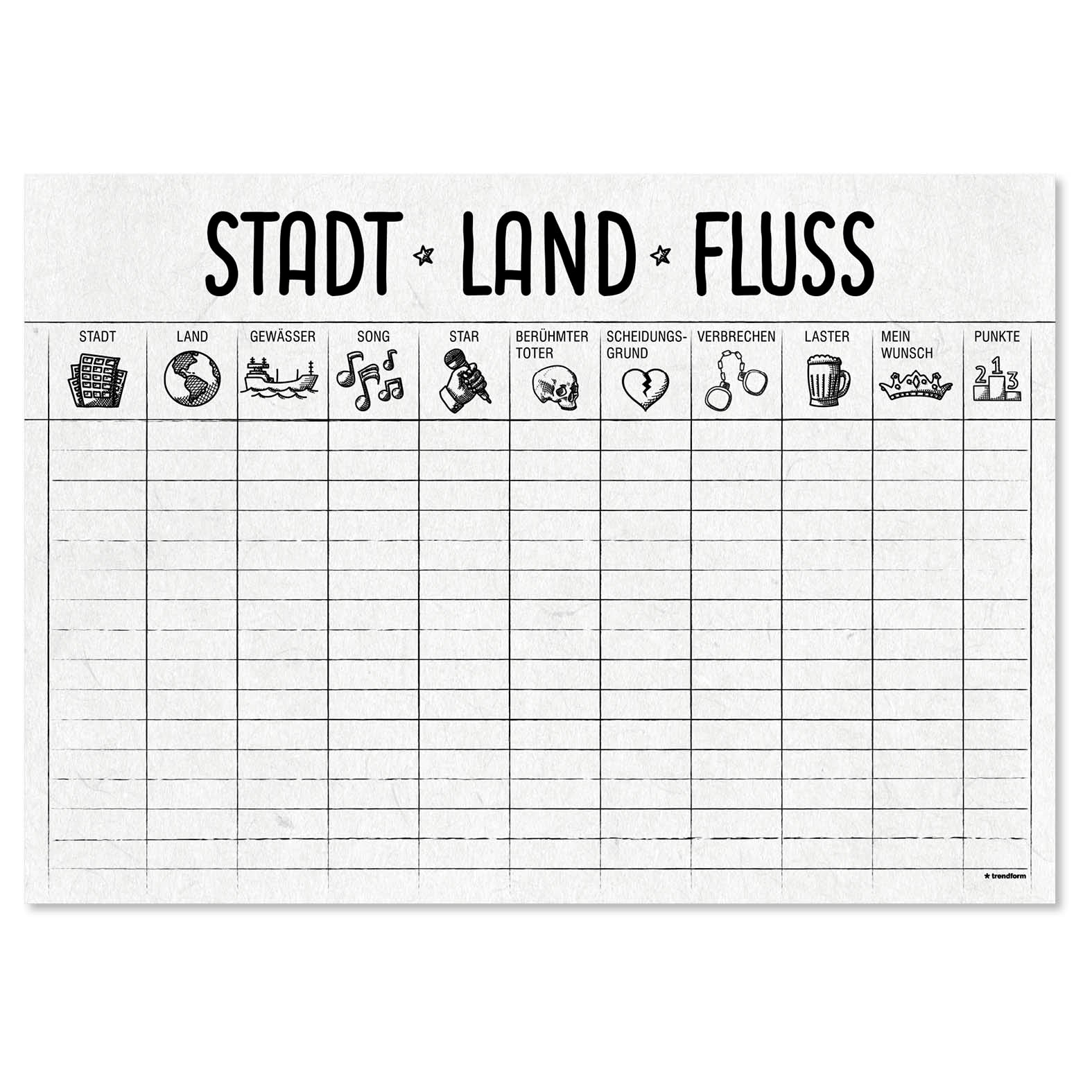 Papiertischset STADT LAND FLUSS