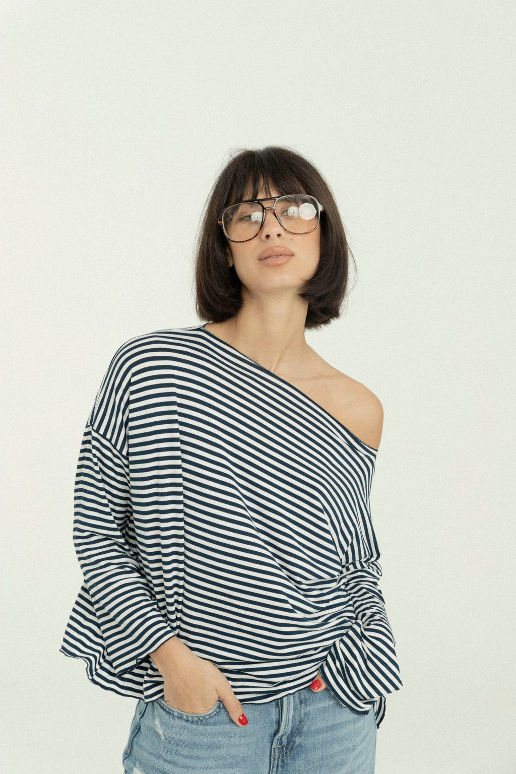 YOUR HUMAN SOUL Sweatshirt STRIPES, schwarz