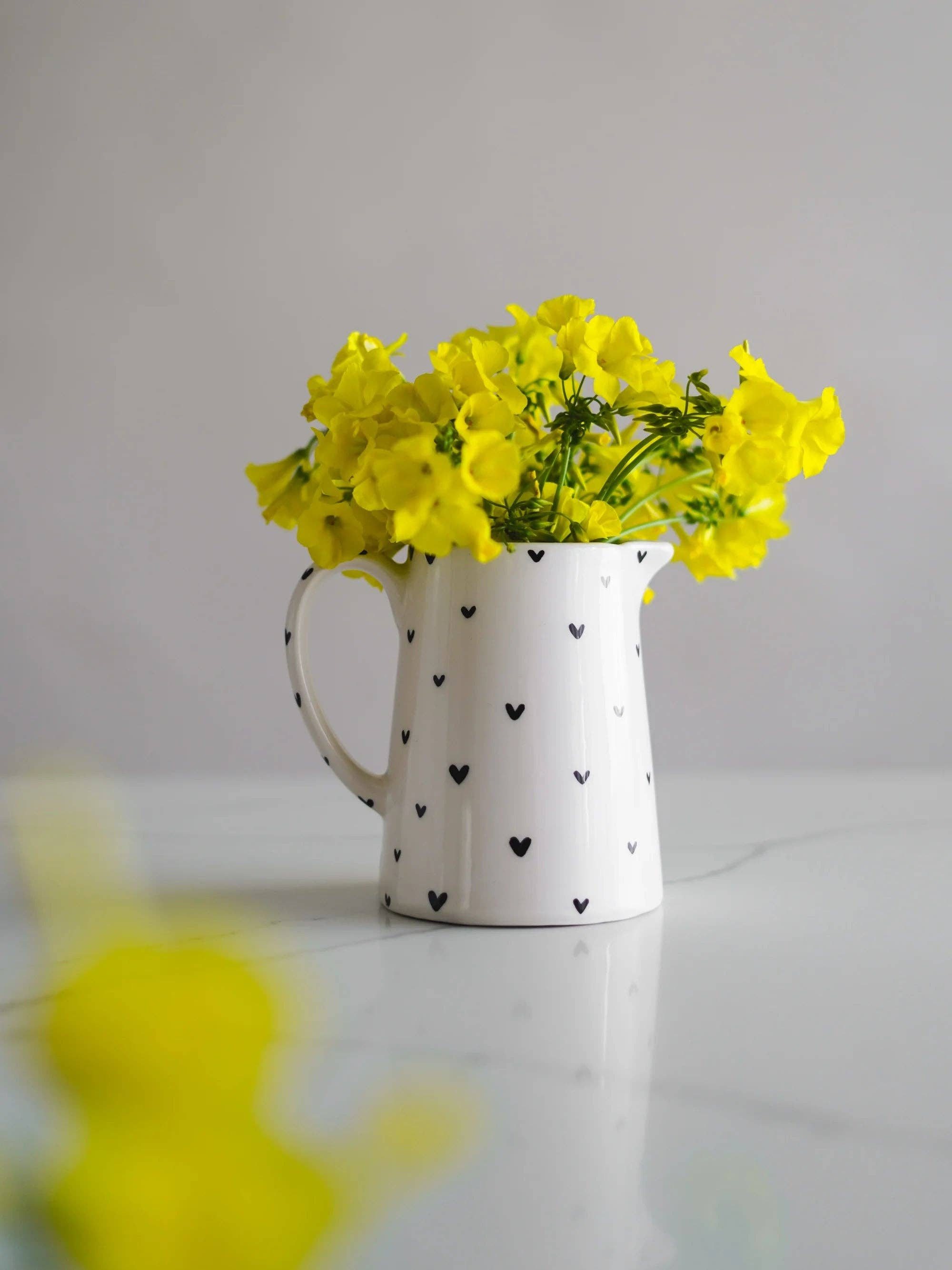 Keramik Milchkanne BLACK HEARTS