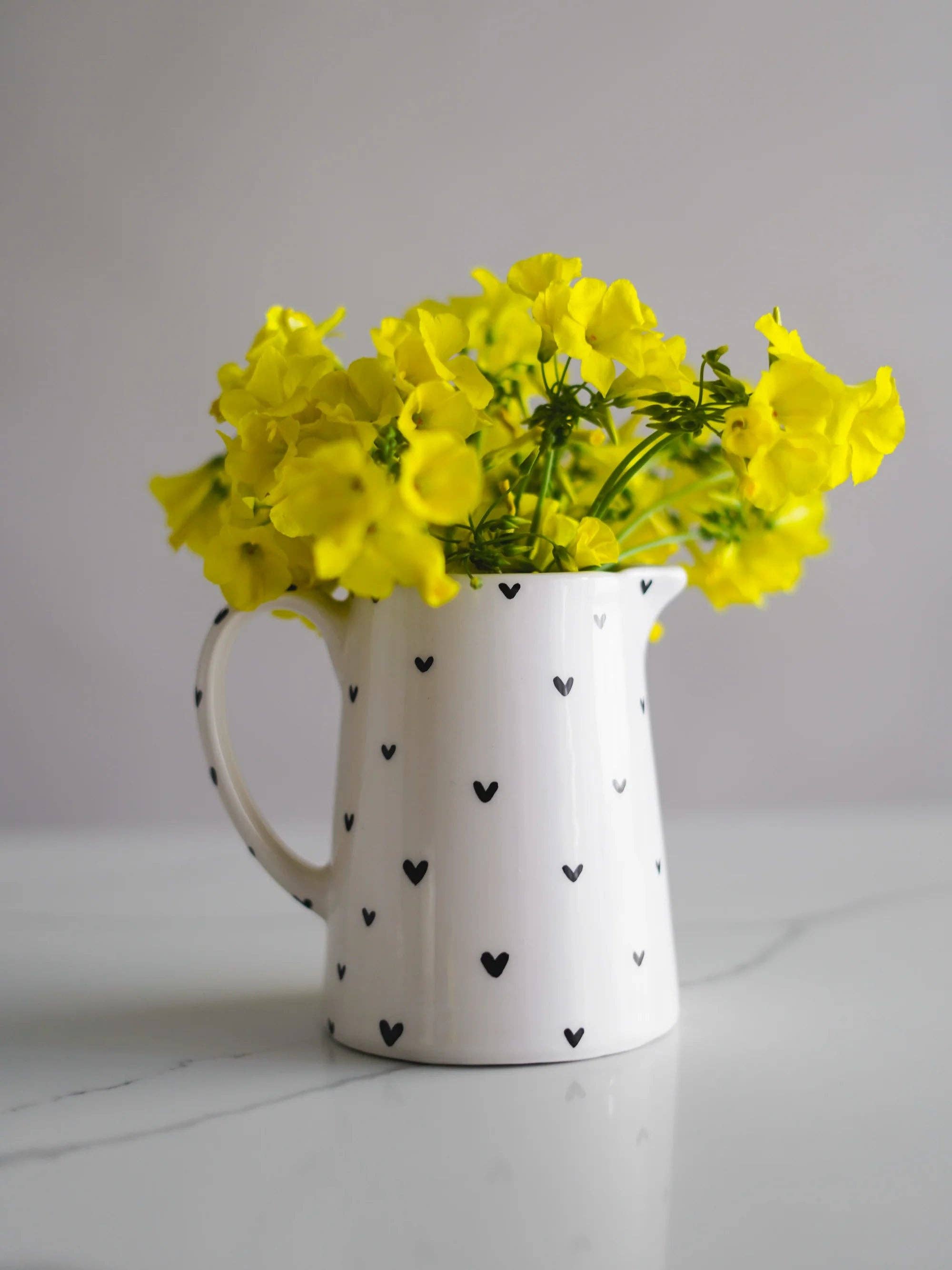 Keramik Milchkanne BLACK HEARTS